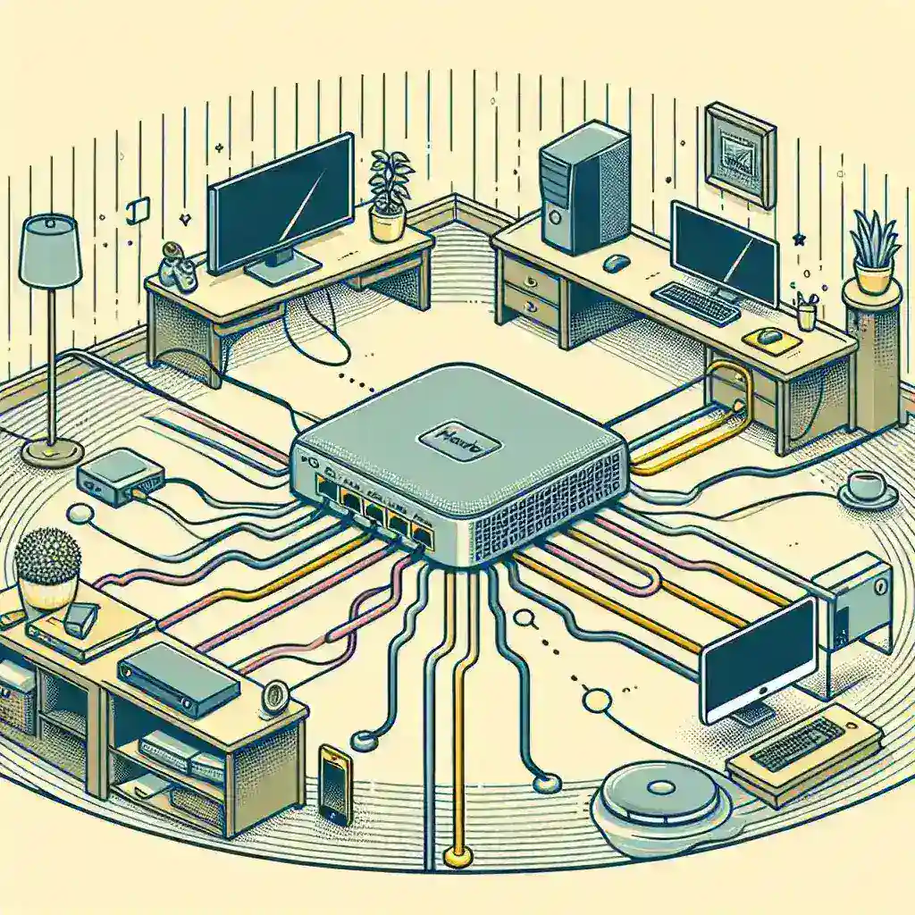 How do you extend a network using a hub?