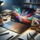 "Close-up view of the Asus ZenBook 14 OLED laptop showcasing its sleek design and vibrant display, ideal for students seeking a portable and high-performance device for studying and productivity."