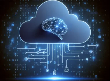 "Future of AI in Cloud Operations: A visual representation of advanced AI algorithms optimizing cloud infrastructure for enhanced system reliability and performance."