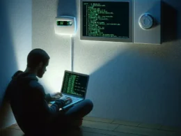 "Close-up of a modern thermostat interface showing settings and security options, illustrating potential vulnerabilities in smart home devices for the article 'Can I Hack Into My Thermostat to Identify Security Flaws?'"